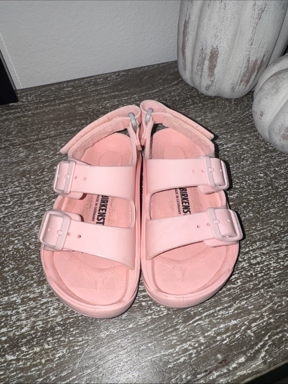 Birkenstock Kids Pastel Pink Double Strap Sandals